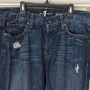 7 For All Mankind Dark Blue Straight Jeans